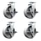 Service Caster 6'' Semi Steel Cast Iron Swivel Caster Set with Bronze Bearings and Brake, 4PK SCC-20S620-SSBZ-TLB-4 - alternate 1